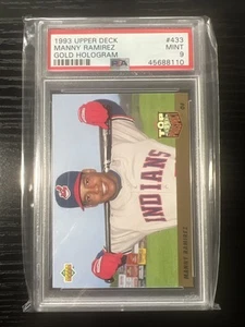 1993 Upper Deck Manny Ramirez RC Gold Hologram #433 PSA 9 Mint Rookie - Picture 1 of 2