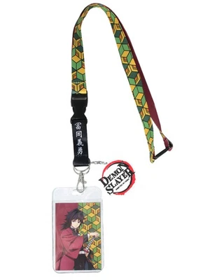 Demon Slayer: Kimetsu No Yaiba Anime Giyu Tomioka ID Insignia Soporte Cordón Foto 1 de 4