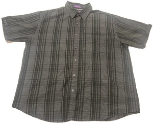 Bruno New York Men's Sueded Microfiber Button Down Gray/Black Shirt - Size 2XL - Picture 1 of 9