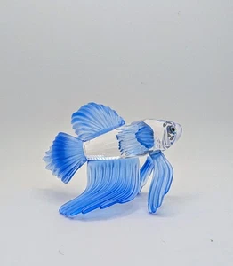 Figura de pez beta de lucha siamés azul "Mares del Sur" cristal Swarovski sin caja usada en excelente estado - Imagen 1 de 13