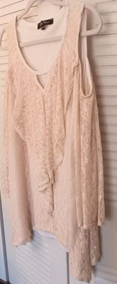 Slinky Brand Cold Shoulder Ruffle Tunic Size 1x - Image 1 of 4