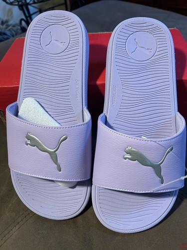 SANDALI DONNA PUMA COLORE VIOLA RUSH CAT SLIDES TAGLIA 8 NUOVI LAVANDA