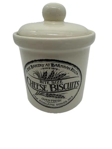 VTG Crock Canister Jar Rustic Cheese Biscuits The Bakery At Barnham Hills New - Picture 1 of 11