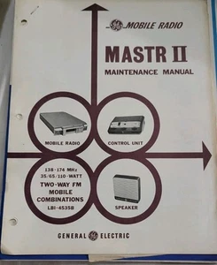 GE MASTR Progress Line Two-Way FM Radio Manual LBI3627 Vtg - Zdjęcie 1 z 6