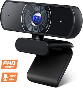 Roffie 1080P Webcam, Dual Built-in Microphones, Full HD Video Camera for Compute - Picture 1 of 9