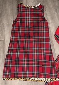 Girls Sleevless Plaid And Cheetah Dress 6x - Picture 1 of 2