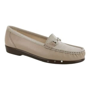 SAS Metro Slip On Loafer Taupe Linen Web 7.5 Narrow Brand New Horsebit Comfort - Picture 1 of 7