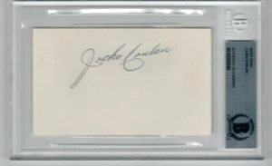 Jocko Conlan HOF Umpire signed 3x5 Index Card Beckett BAS Slabbed auto d 89 - Picture 1 of 1