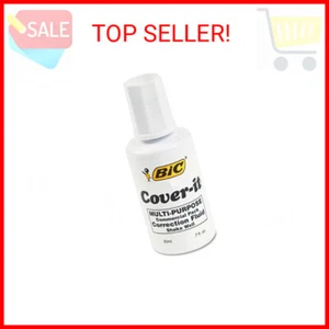 BIC Cover-It Correction Fluid, 20 Milliliter Bottle, White, 1/Each (WOC12-WE) - Picture 1 of 2