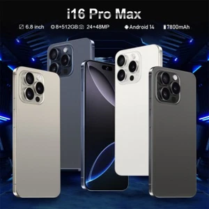 2025 New i16 Pro Max 6.8" Android Smartphone Unlocked 8+512GB 7800mAh Dual SIM - Afbeelding 1 van 29