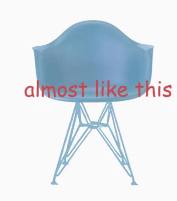 2 of 4 MID MODERN PALE BLUE PLASTIC DAW STYLE SHELL ARMCHAIRS MCM  ARM CHAIRS - Image 1 of 3