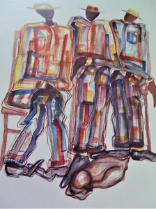 Lionel Lofton's "TALKING ABOUT THE GOOD TIMES", New, African American Art - Picture 1 of 4