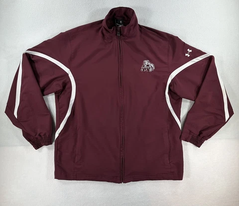 Under Armour Men's Medium Maroon Red Mississippi State Bulldogs Full Zip Jacket Cover