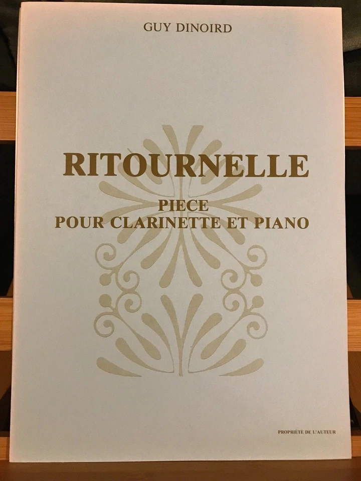 Guy Dinoird Ritournelle pour clarinette et piano partition - Photo 1/1
