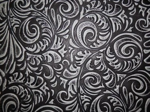 Pelle di mucca in rilievo 10""x17"" grigio antracite vortice avg 0,8 mm #794 - Foto 1 di 2