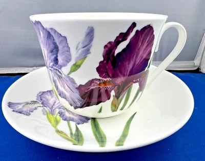 IRIS, PLATILLO TAZA DESAYUNO PORCELANA HUESO, KIRKHAM, HECHO EN INGLATERRA NUEVO Foto 1 de 4