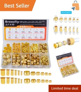 Durable 230 PCS Brass Compression Sleeves and Ferrules for All Tubing Sizes - Picture 1 of 10