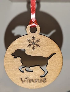 Dog Doggie Pet Christmas Bauble Decoration Personalised Present Gift - Picture 1 of 1