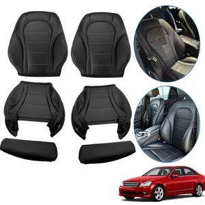 For Benz C-Class C250 2015-2021 Left Right Bottom + Top Back Seat Leather Cover - Picture 1 of 13