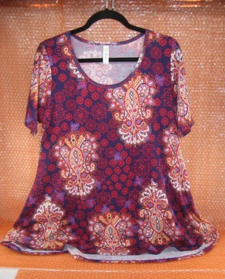 LULAROE Rojo Cachemira Manga S Cuello R Pullover Mujer Top Túnica Talla M Foto 1 de 3