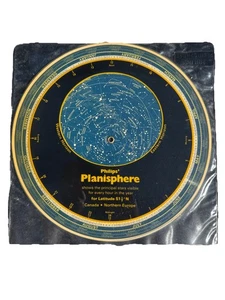 1982 Philip's Planisphere 51.5 N Canada Northern Europe Principal Stars Very ... - Picture 1 of 4