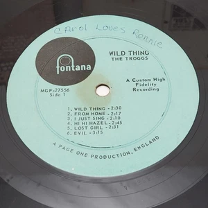 The Troggs Wild Thing LP Fontana Record MGF-27556 Original Insert - Picture 1 of 10