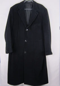 Cappotto lungo soprabito Lauren Ralph Lauren LRL 42R nero lana cashmere - Foto 1 di 17