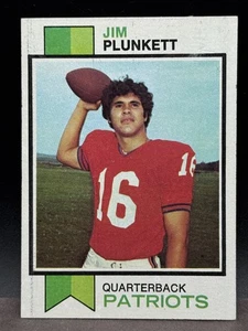 1973 Topp JIM PLUNKETT Card No. 355 Crease-Free EX+ New England Patriots - Picture 1 of 2