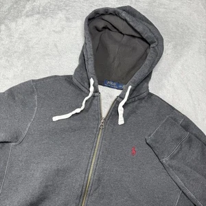 Polo Ralph Lauren Hoodie Mens Large Thermal Hood Full Zip Sweatshirt Sweater L - Picture 1 of 12