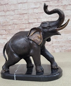 Handmade Bronze Elephant Sculpture Statue Collectible Signed Moigniez Wildlife - Picture 1 of 10