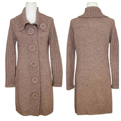 Cárdigan Suéter Plumero Longline Mezcla Alpaca Lana de Cordero Carducci De Colección Foto 1 de 4