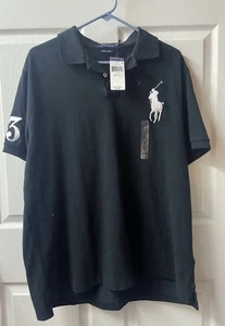 NWT  POLO RALPH LAUREN Mens Big Pony Custom Slim Fit Polo Shirt Black Mens XXL - Picture 1 of 5