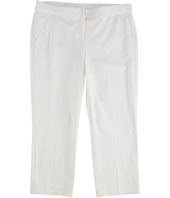 Pantalones capri informales de pierna recta Alfani para mujer, blancos, 8 Foto 1 de 2