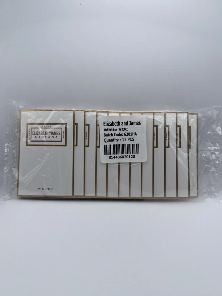 ELIZABETH AND JAMES NIRVANA 白色淡香水 2.0 毫升 0.06 盎司 x 12 香水喷雾样品 — 第 1/1 张图片