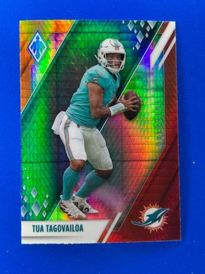 2021 Panini Phoenix Football Tua Tagovailoa Fire Burst Card 76 SP Miami Dolphins - Image 1 of 2