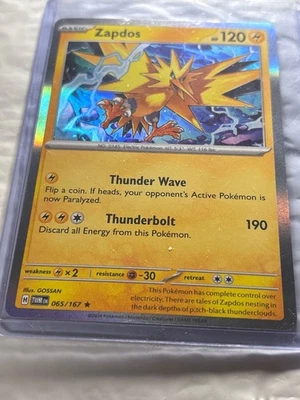 Zapdos 065/167 Holo Rare – Pokémon Scarlet & Violet: Temporal Forces (2024) – GO - Image 1 of 2