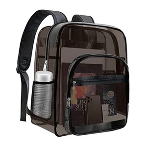 Clear Backpack,Sturdy Shape Heavy Duty Large Clear Backpack for A-black - Picture 1 of 6