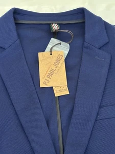 PJ PAUL JONES lässiger Strick Blazer Jacke Herren 2XL zwei Knöpfe neu mit Etikett marineblau - Bild 1 von 13