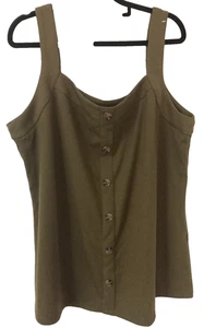 Top City Chic con tirantes abotonados verde caqui talla M - Imagen 1 de 3