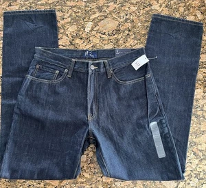 New Gap 1969 Mens Jeans 31x32 Dark Blue Straight Leg 100% Cotton Mid Rise - Picture 1 of 11