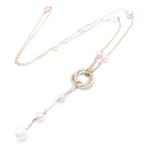 CARTIER Trinity Circle Drop K18Tri-color Gold Necklace Pearl /293874 - Bild 1 von 7