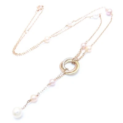 CARTIER Trinity Circle Drop K18Tri-color Gold Necklace Pearl /293874 - Imagem 1 de 4