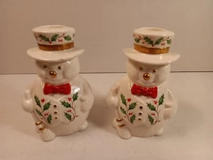 Lenox Schneemann Kerzenhalter "Home For The Holidays" 2er Set Schneemann Lesen - Bild 1 von 15