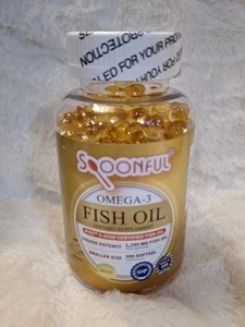 Spoonful Mini Omega 3 Fish Oil iFOS Certified 1290 mg Per Serving 300 Softgel Ca - Picture 1 of 1