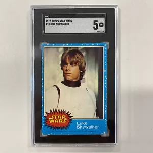 1977 STAR WARS SERIES 1 BLUE LUKE SKYWALKER #1 RC SGC PSA 5 EX ROOKIE - Picture 1 of 4