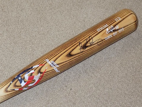 Evan Longoria H&B Signed 4th of July Game Bat Tampa Bay Rays Giants Cover