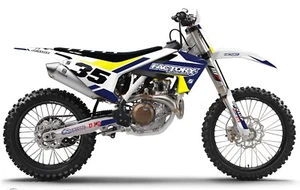 Custom MX Graphics Slain Husqvarna Factory Backing MX  Most models 2014-23 - Imagen 1 de 2