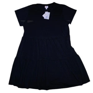 LuLaRoe Womens Dress Size XL Ariel Tiered Solid Black Jersey Material NWT - Imagen 1 de 4