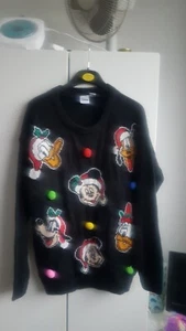 Ladies Black Disney Xs 6-8 Christmas Character Jumper - Picture 1 of 6
