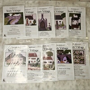 Irish Village Appliqued Quilt Patterns Complete Set of 10 Cottage Church Bridge - Picture 1 of 17